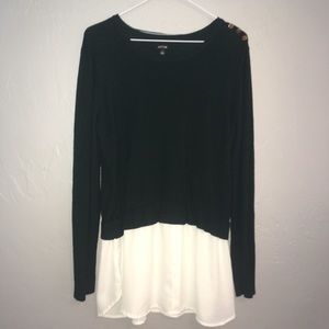 Apt. 9 Dark Green Sweater and Blouse Combo